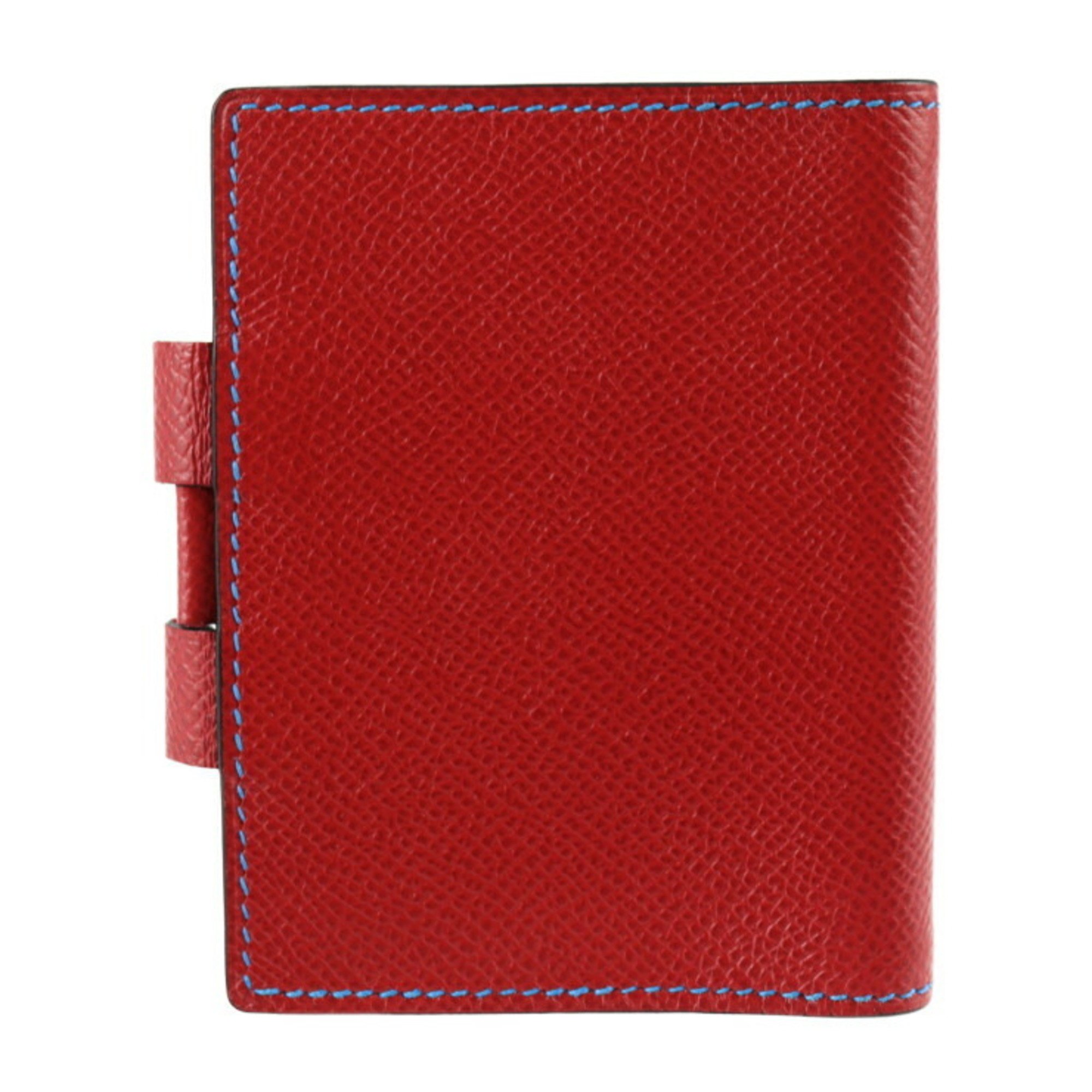 HERMES Agenda PM Notebook Cover Couchevel Red Blue □A engraved