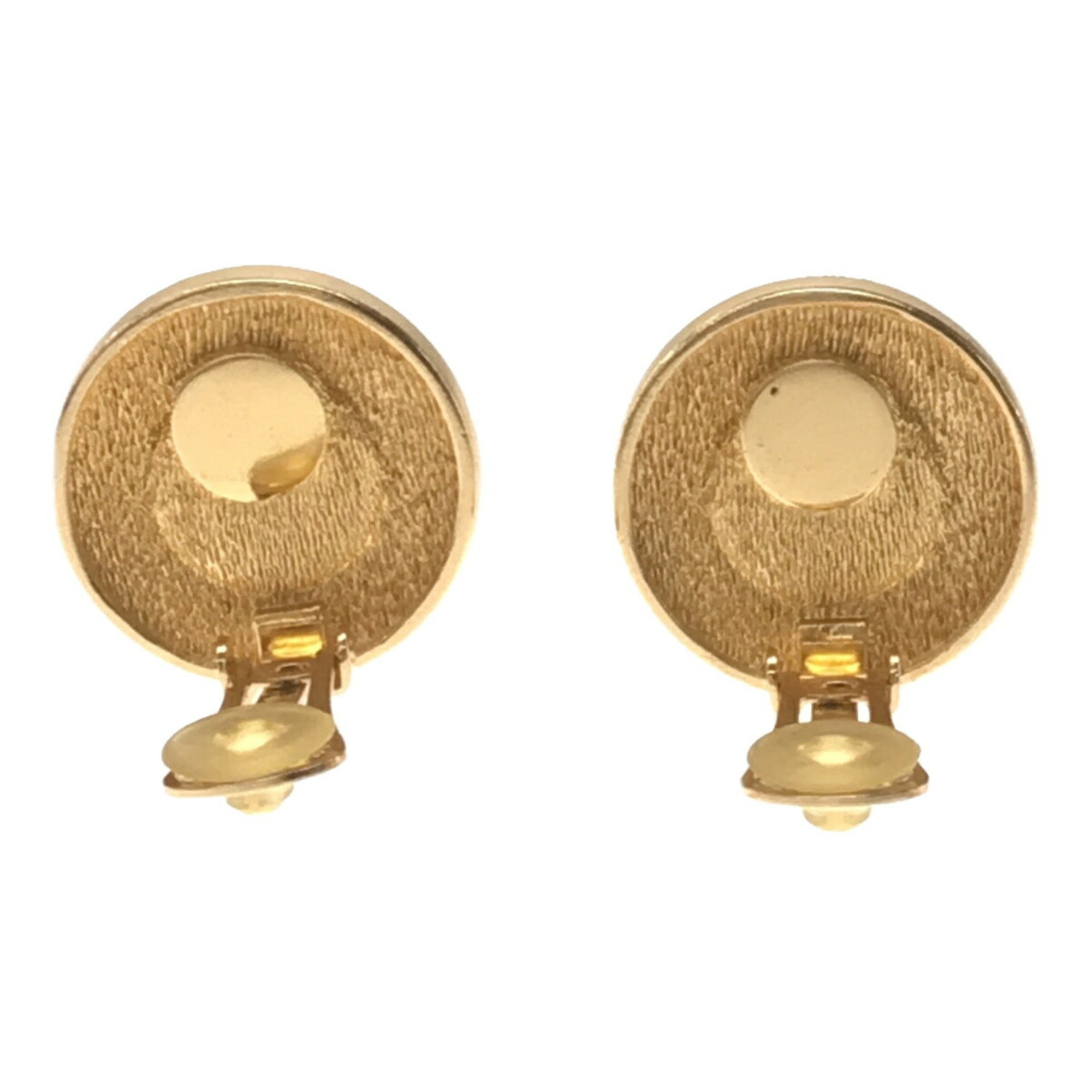 Christian Dior Big Earrings Round Flower Motif Accessories Women's Gold VINTAGE OLD ITDJ6RPU0AIE RM2875M