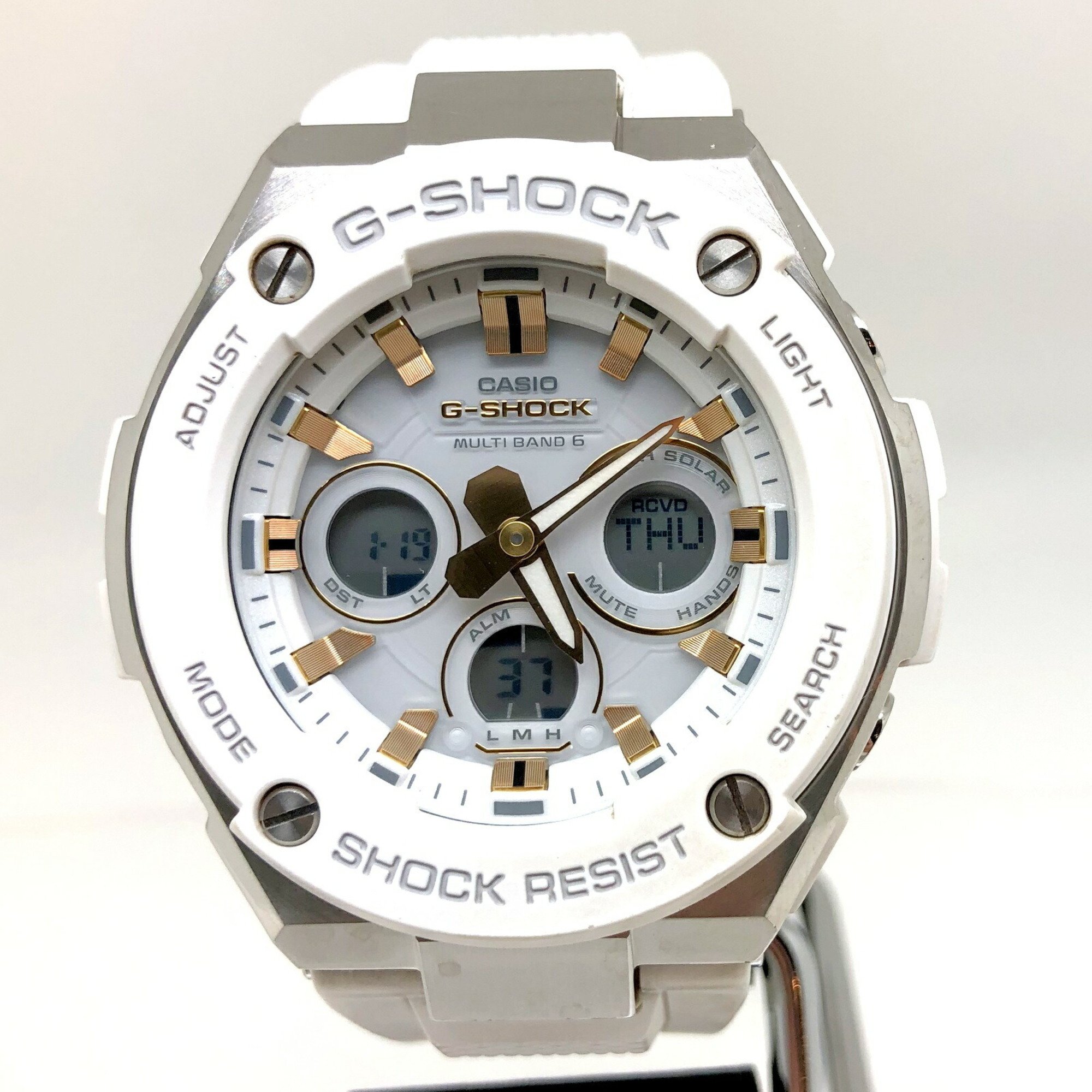 CASIO Casio G-SHOCK Watch GST-W300-7A G-STEEL G Steel Middle Size Radio Solar White Gold Ana-Digi Digital Ana Men's IT8QQTIJYNRS