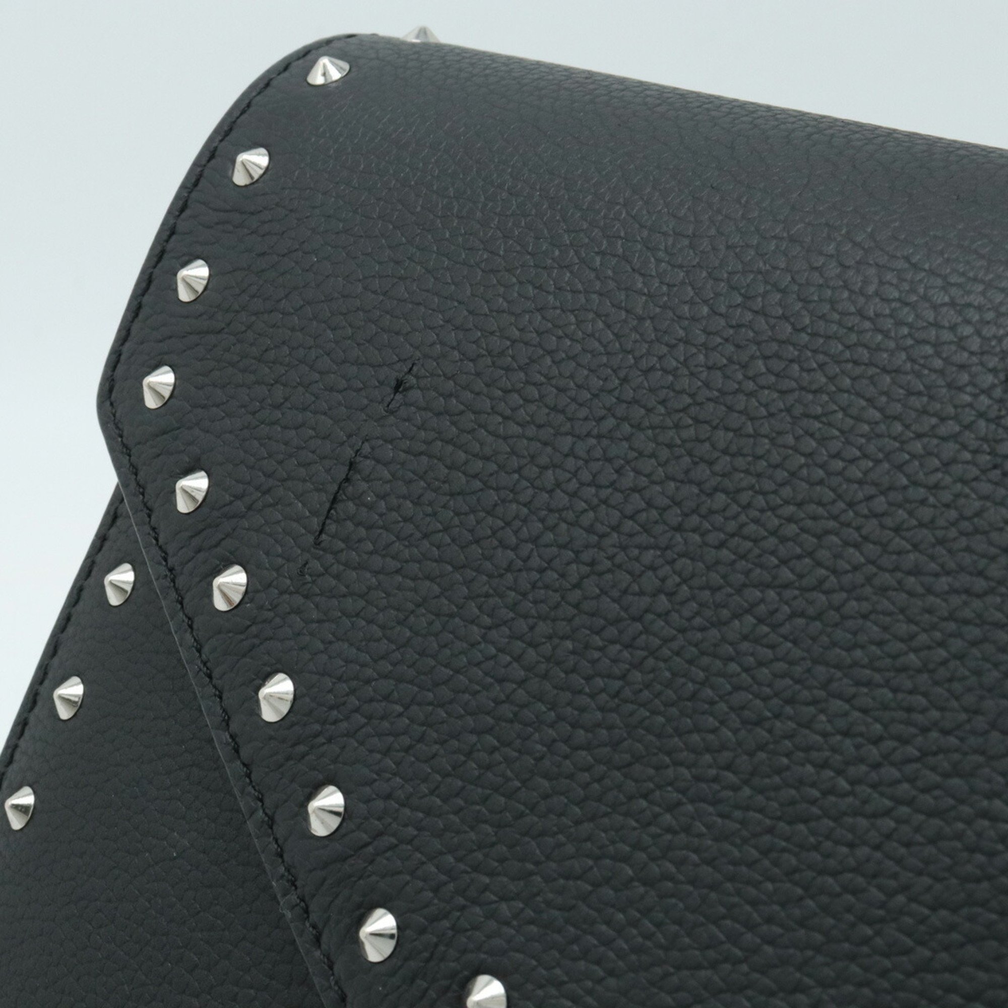 MCM Shoulder Bag Pochette Studded Leather Black