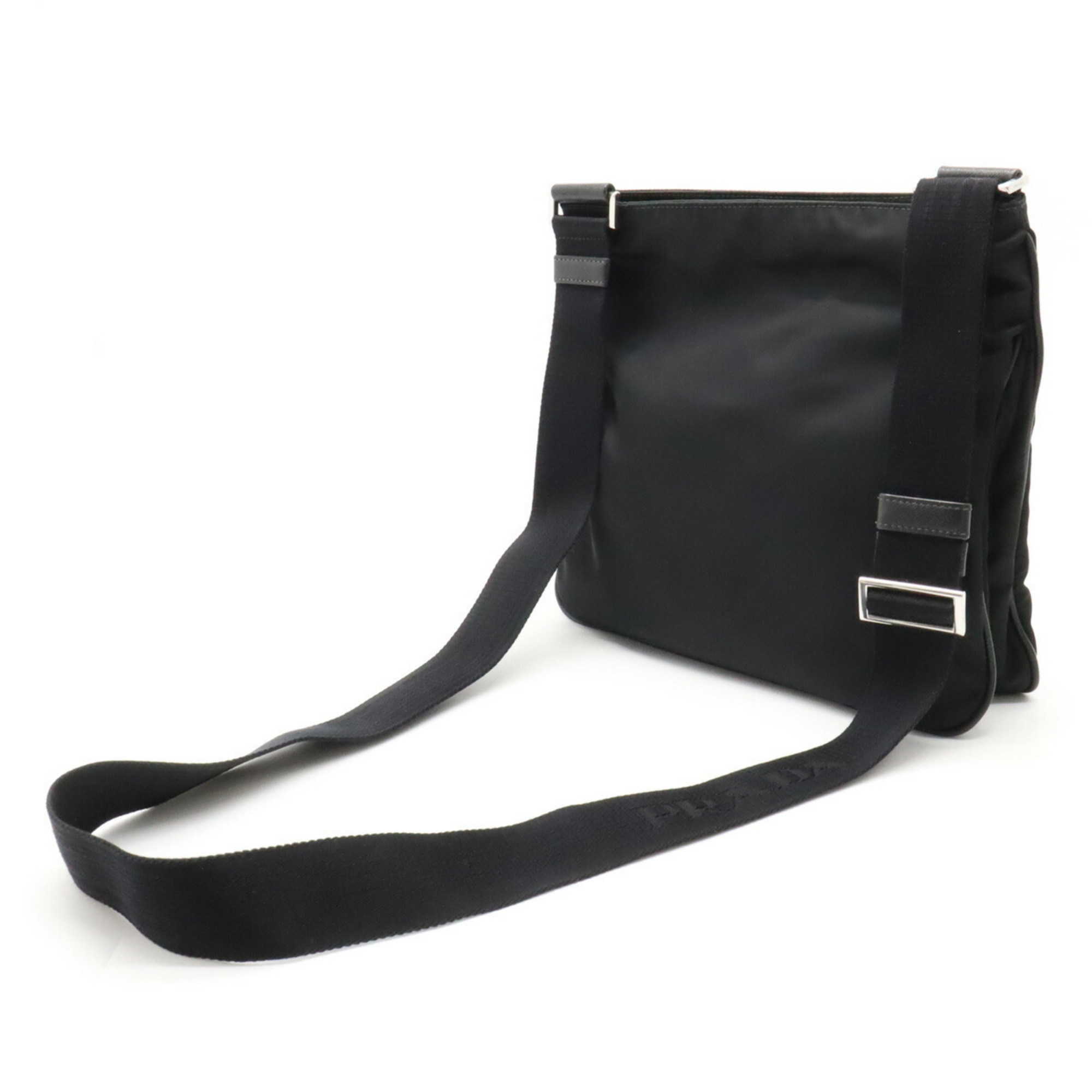 PRADA Prada shoulder bag nylon leather NERO black VA0563