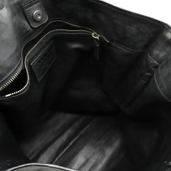 PRADA Prada tote bag large shoulder leather NERO black brown VA0752