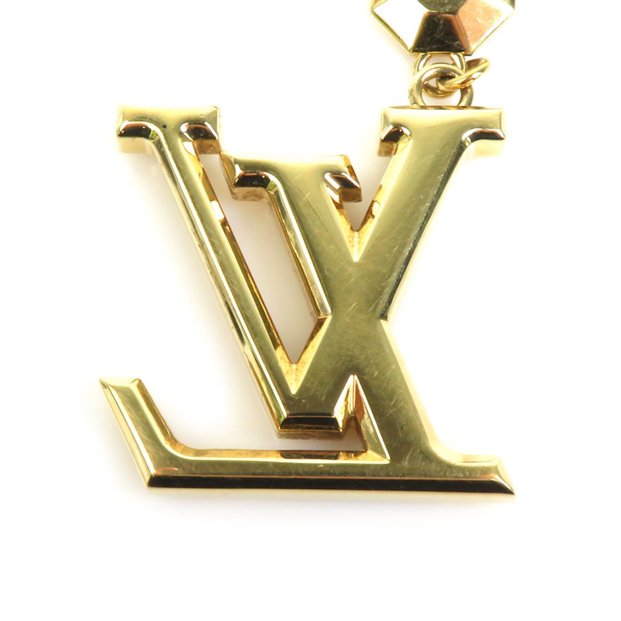 LOUIS VUITTON Charm Key Ring LV Facet Metal Gold Women's M65216