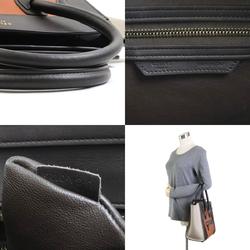 CELINE Handbag Luggage Micro Shopper Leather Brown x Orange Light Beige Ladies