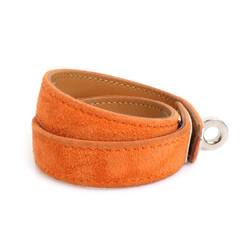 Hermes HERMES Bracelet Kelly Suede/Metal Orange/Silver Ladies