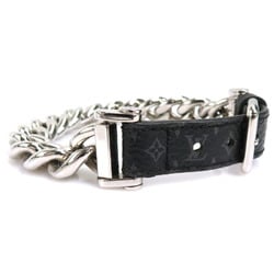 LOUIS VUITTON Bracelet Monogram Eclipse Chain Metal/Monogram Black x Silver Men's M64225