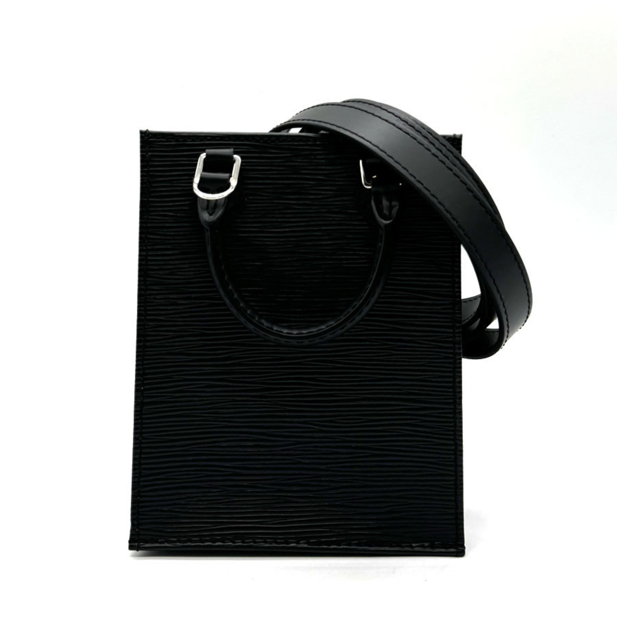 LOUIS VUITTON Crossbody Shoulder Bag Epi Petite Sac Plat Leather Noir Unisex M69441