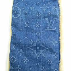 LOUIS VUITTON Muffler Escharp Shearling Denim Cotton/Sheepskin Blue x Beige Men's M77144