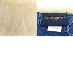 LOUIS VUITTON Muffler Escharp Shearling Denim Cotton/Sheepskin Blue x Beige Men's M77144