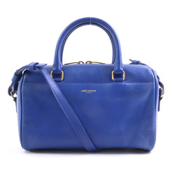 Saint Laurent SAINT LAURENT Handbag Crossbody Shoulder Bag Baby Duffle Leather Blue Gold Ladies