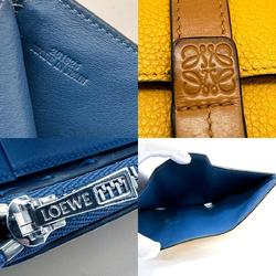 LOEWE Trifold Wallet Anagram Leather Yellow x Navy Unisex
