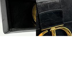 Christian Dior Crossbody Shoulder Bag 30 Montaigne Leather Black Ladies