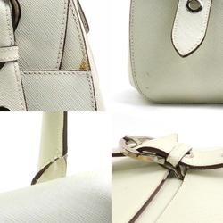 Salvatore Ferragamo Handbag Gancini Leather Off-White Silver Ladies