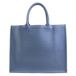 Christian Dior Handbag Tote Bag Book Large Leather Blue Unisex