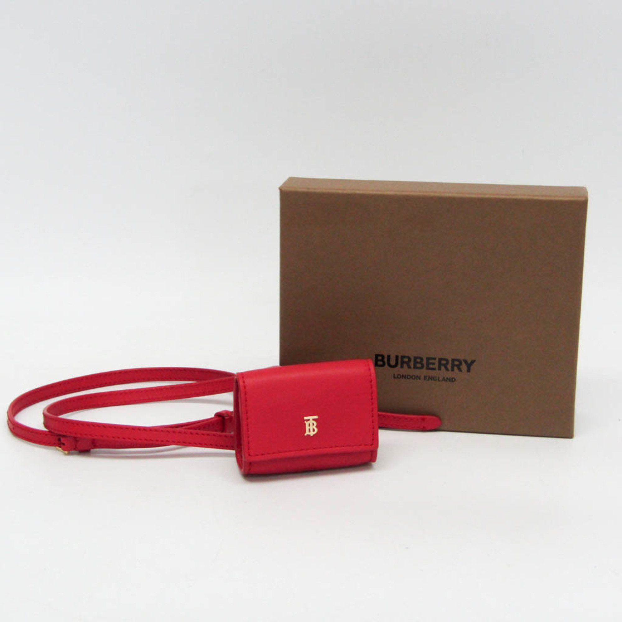 Burberry Leather Red Color AirPods Pro case with shoulder strap