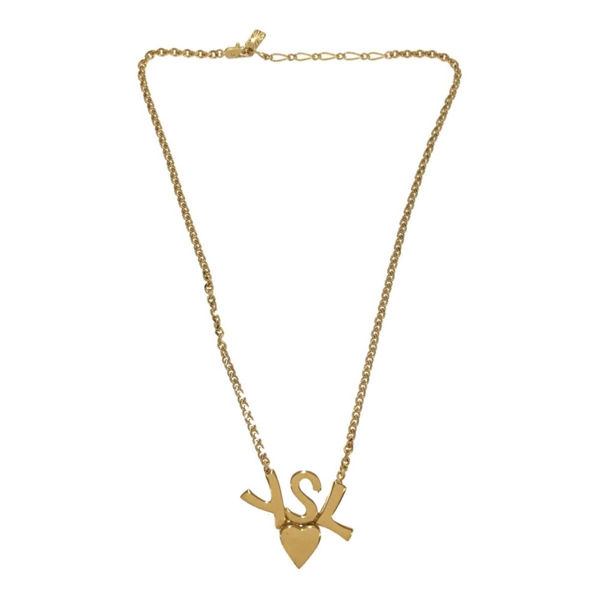 YVES SAINT LAURENT Yves Saint Laurent Heart Necklace Gold Chain Women's ITL21V068O RM1073R