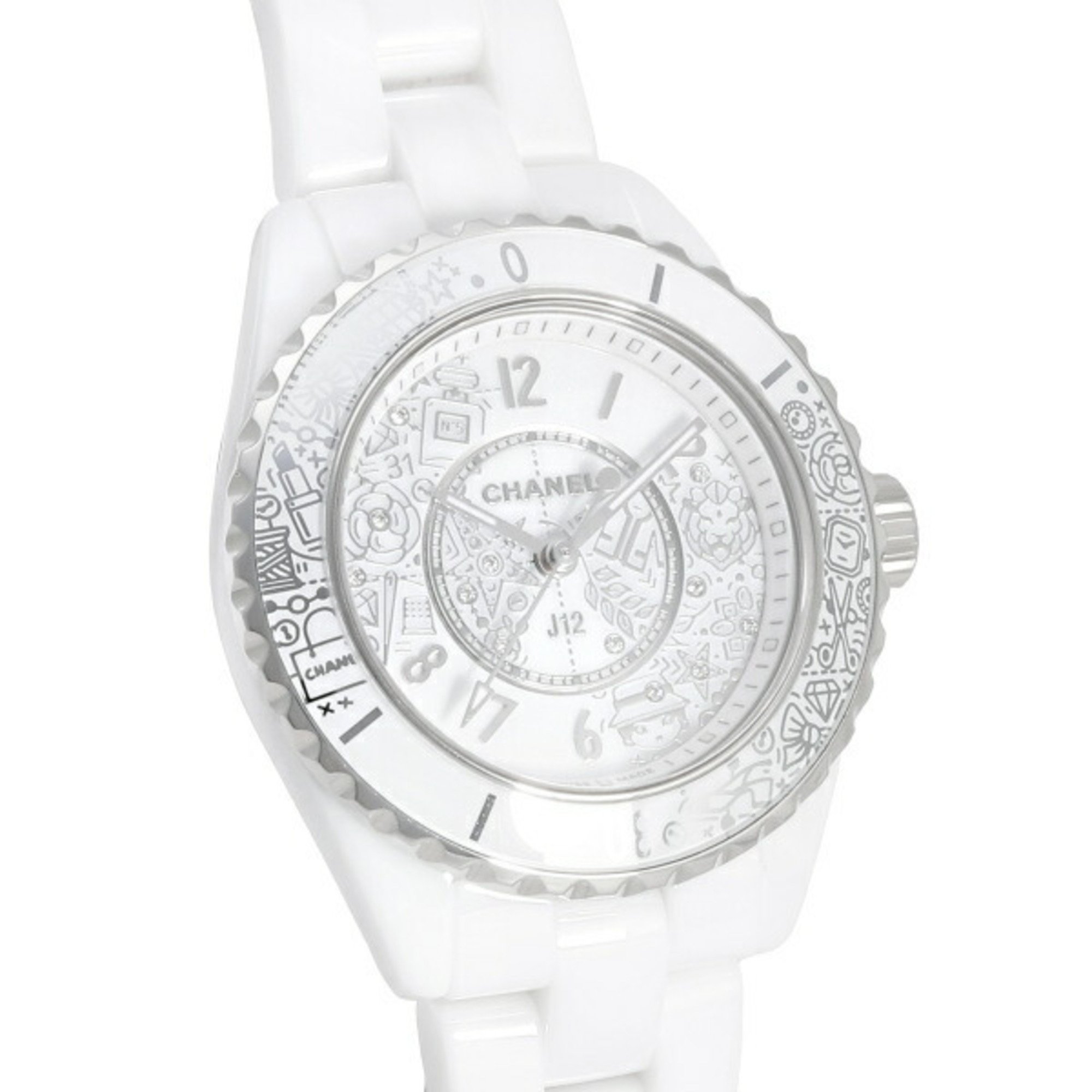 CHANEL J12 20 20th Anniversary Model World Limited 2020 Pieces H6477 White Dial Watch Ladies