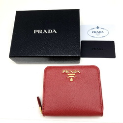 PRADA Bifold Wallet 1ML036 Red Saffiano Round Zip Ladies ITGNRX8C8727 RM5482D