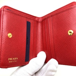 PRADA Bifold Wallet 1ML036 Red Saffiano Round Zip Ladies ITGNRX8C8727 RM5482D
