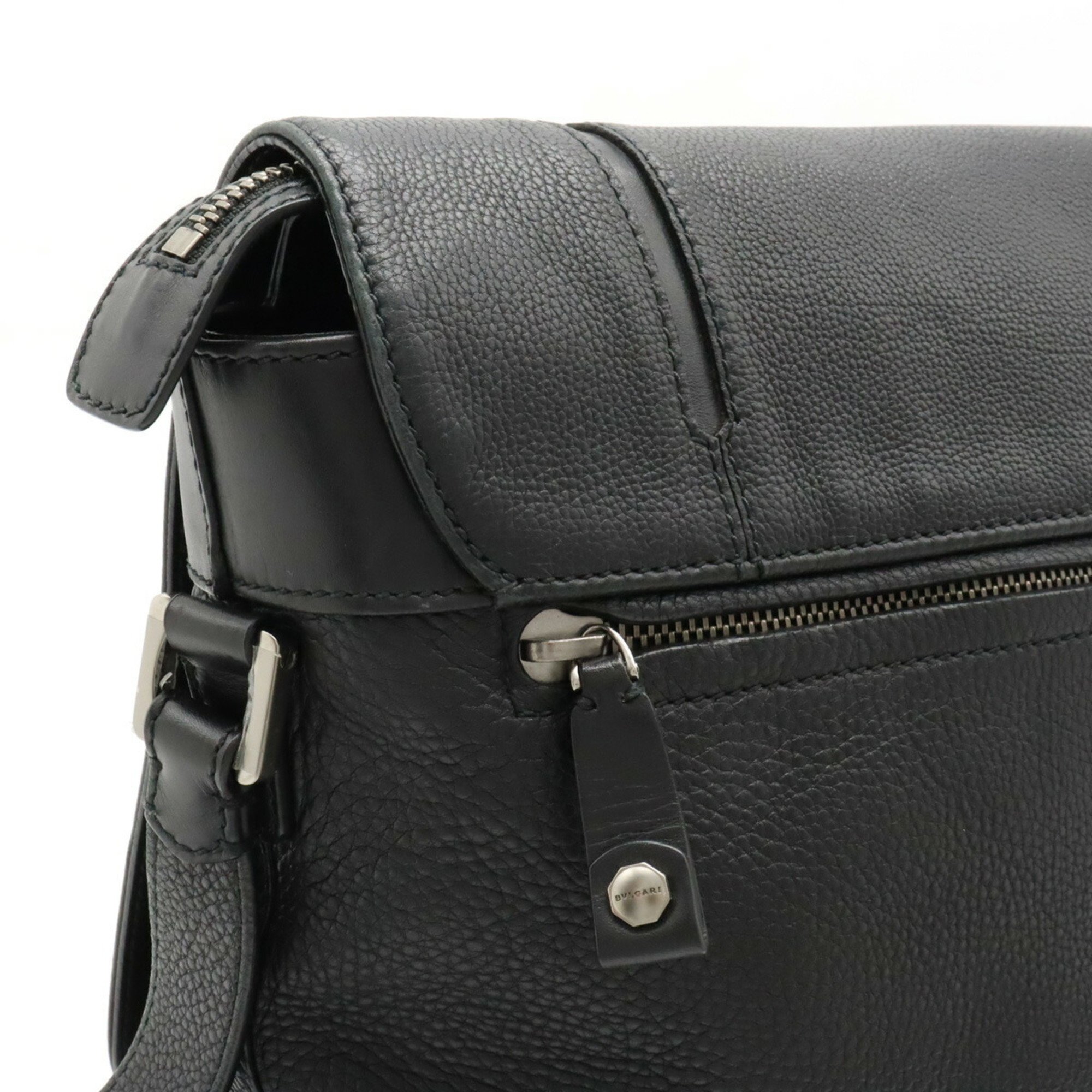 BVLGARI Bvlgari Octo Shoulder Bag Leather Black