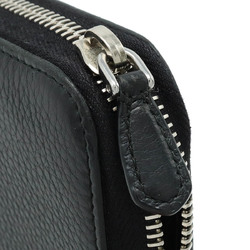 PRADA VITELLO PHENIX Round Long Wallet Leather NERO Black Boutique Purchased Item 1ML506