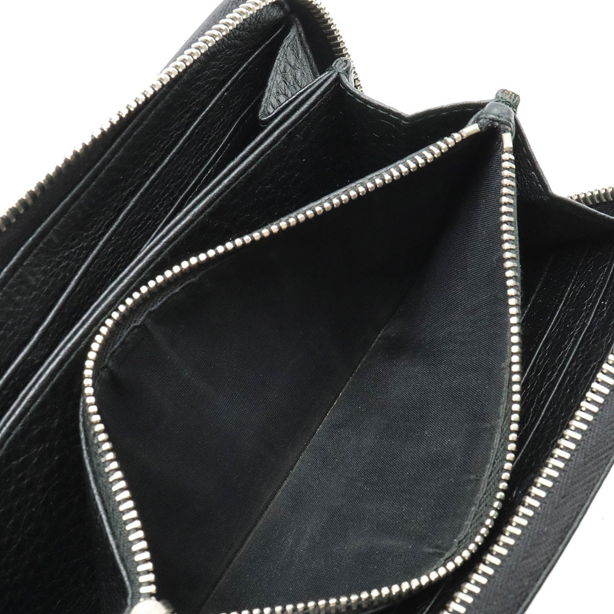 PRADA VITELLO PHENIX Round Long Wallet Leather NERO Black Boutique Purchased Item 1ML506