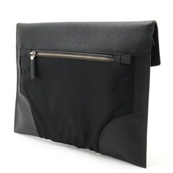 PRADA Clutch Bag Second Nylon Leather NERO Black 2VN089