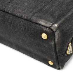 PRADA Prada CANAPA Tote Bag Shoulder Denim NERO Black Boutique Purchased Item B2439G
