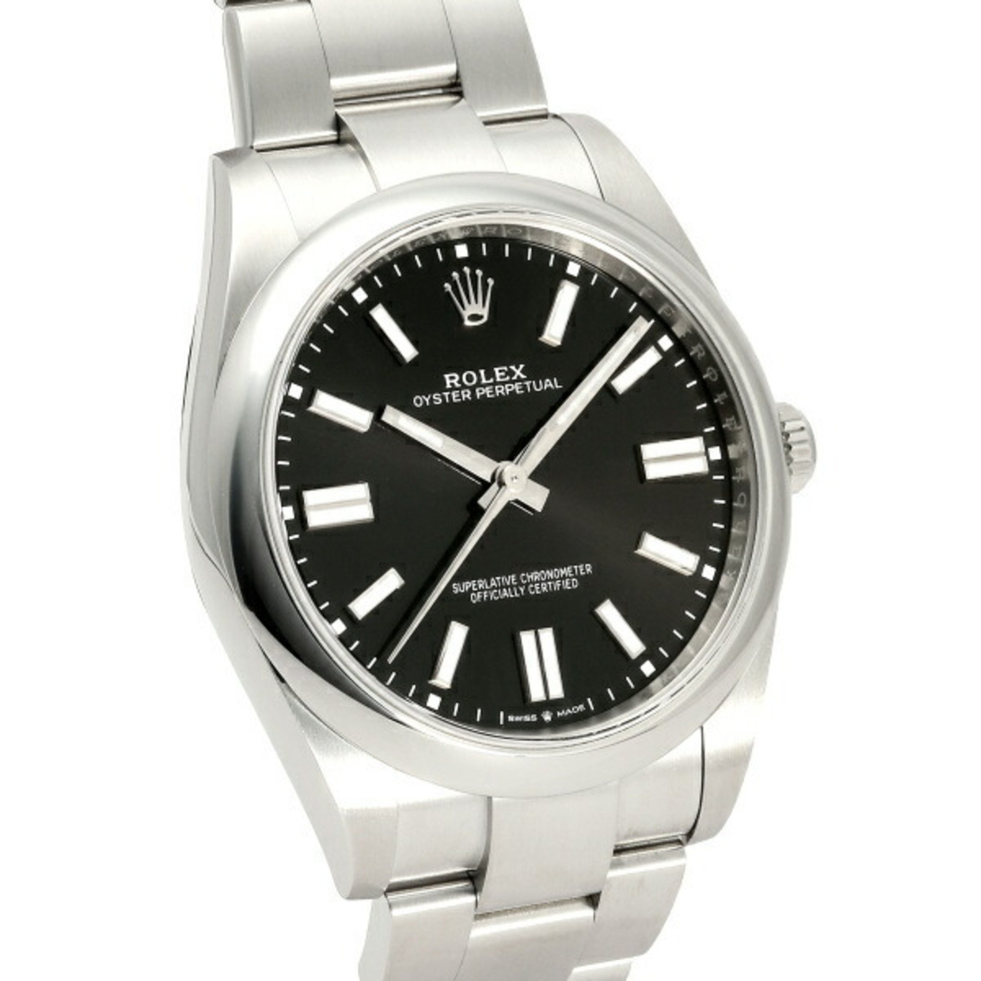 Rolex Oyster Perpetual 124300 Bright Black Dial Watch Men's