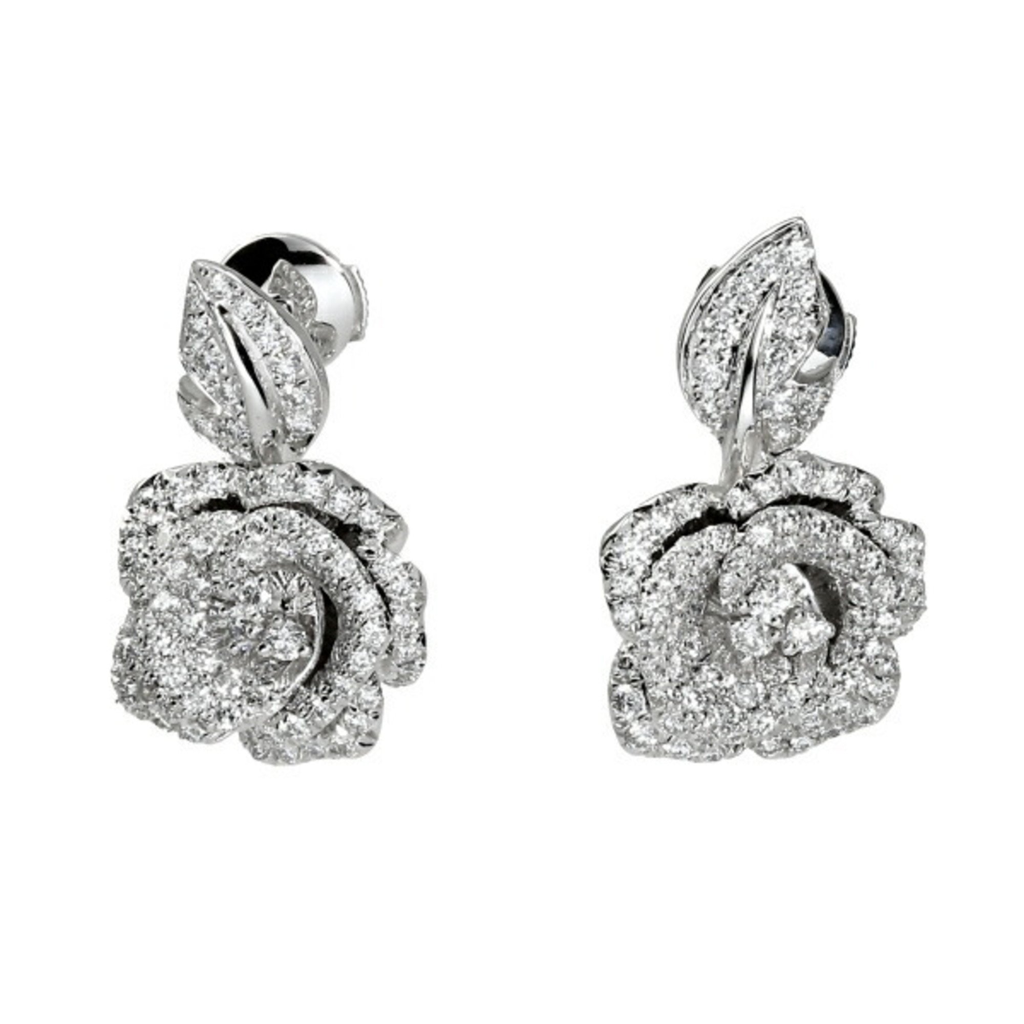 Christian Dior Dior medium rose bagatelle K18WG white gold earrings