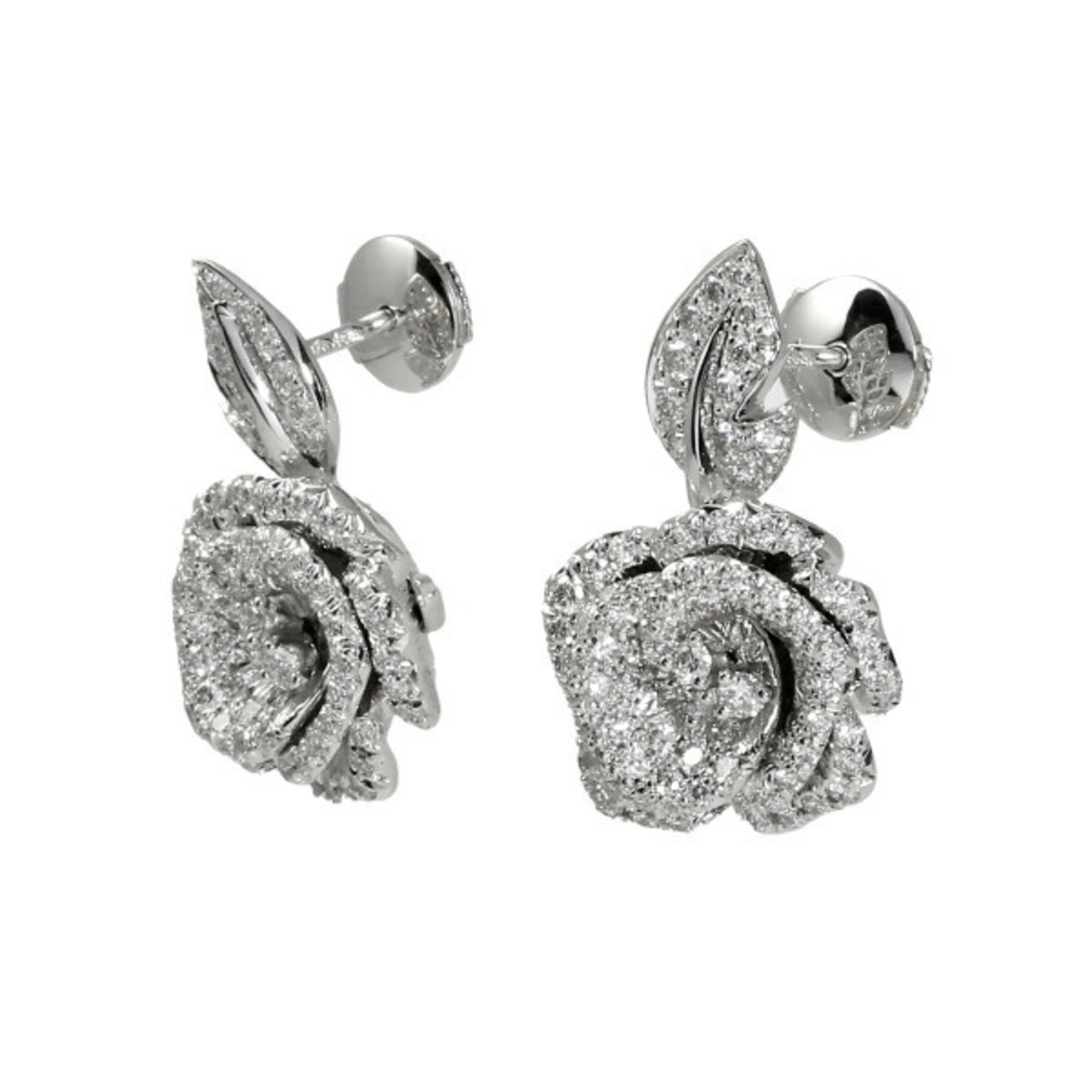 Christian Dior Dior medium rose bagatelle K18WG white gold earrings