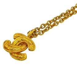 CHANEL Chain Coco Mark Matelasse Necklace Gold Men's Women's Z0005370