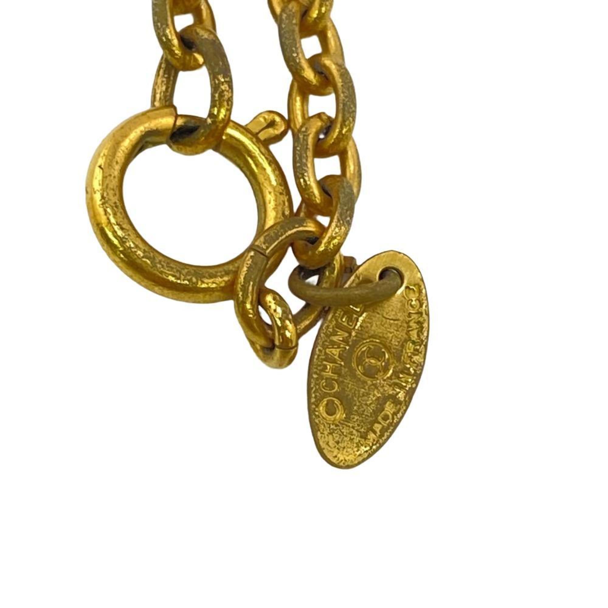 CHANEL Chain Coco Mark Matelasse Necklace Gold Men's Women's Z0005370