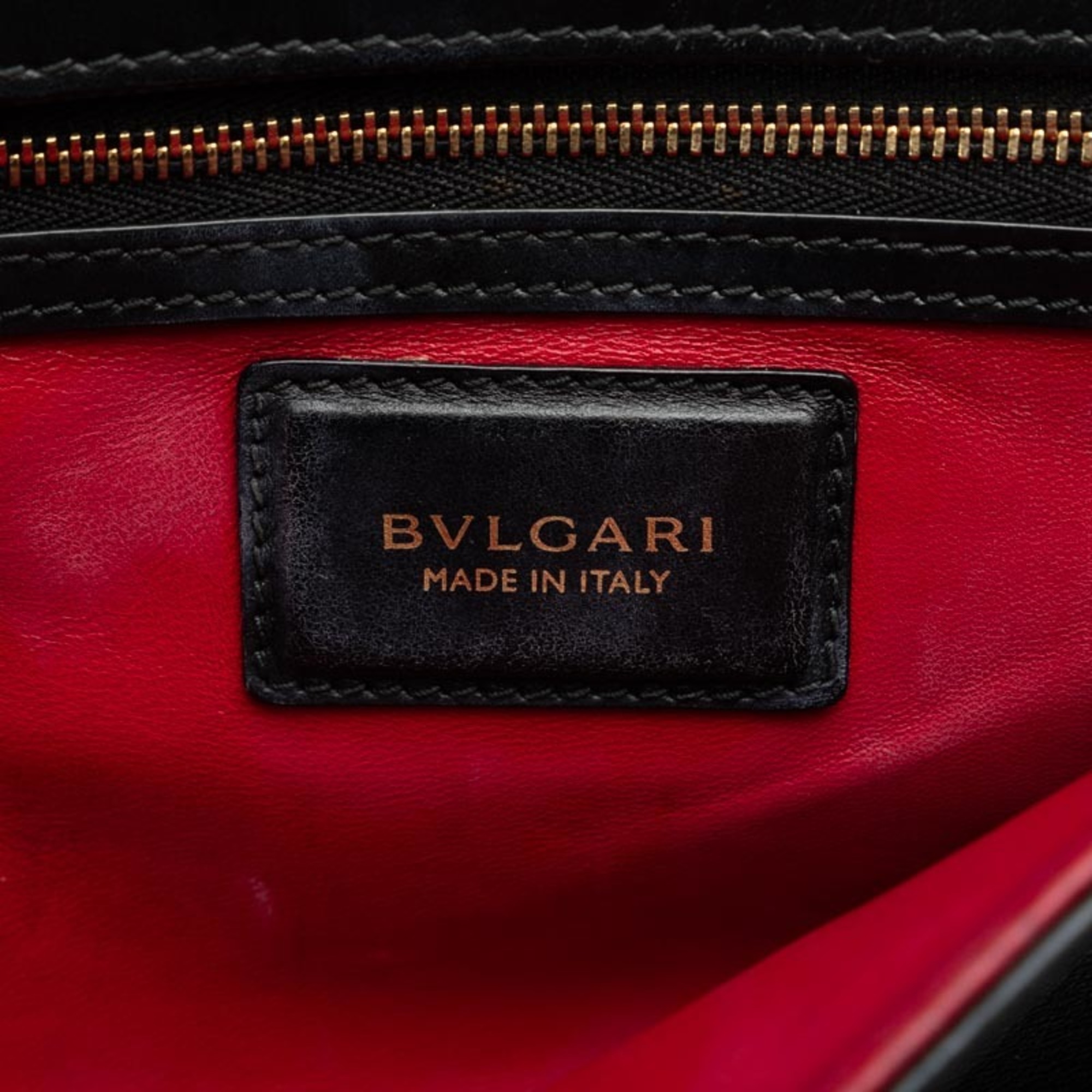 BVLGARI Duet Handbag Shoulder Bag Black Leather Ladies