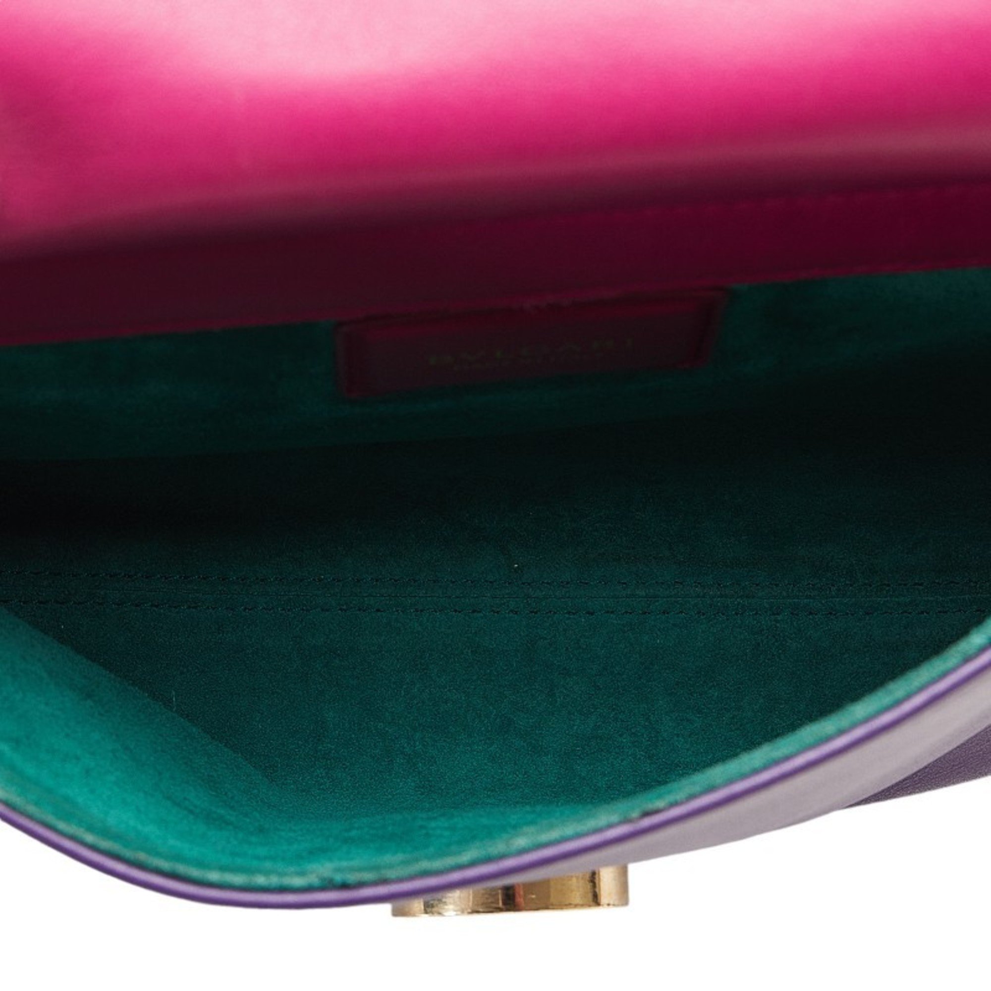 BVLGARI Duet Handbag 281057 Pink Purple Leather Ladies