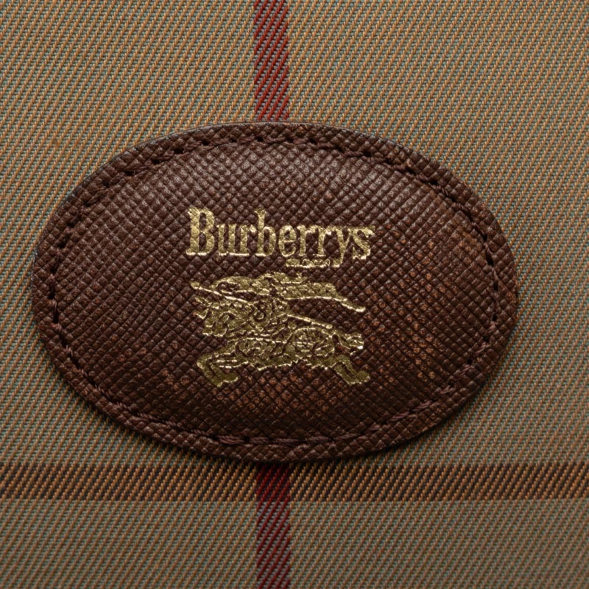 Burberry Horse Check Shoulder Bag Khaki Brown Canvas Leather Women's BURBERRY