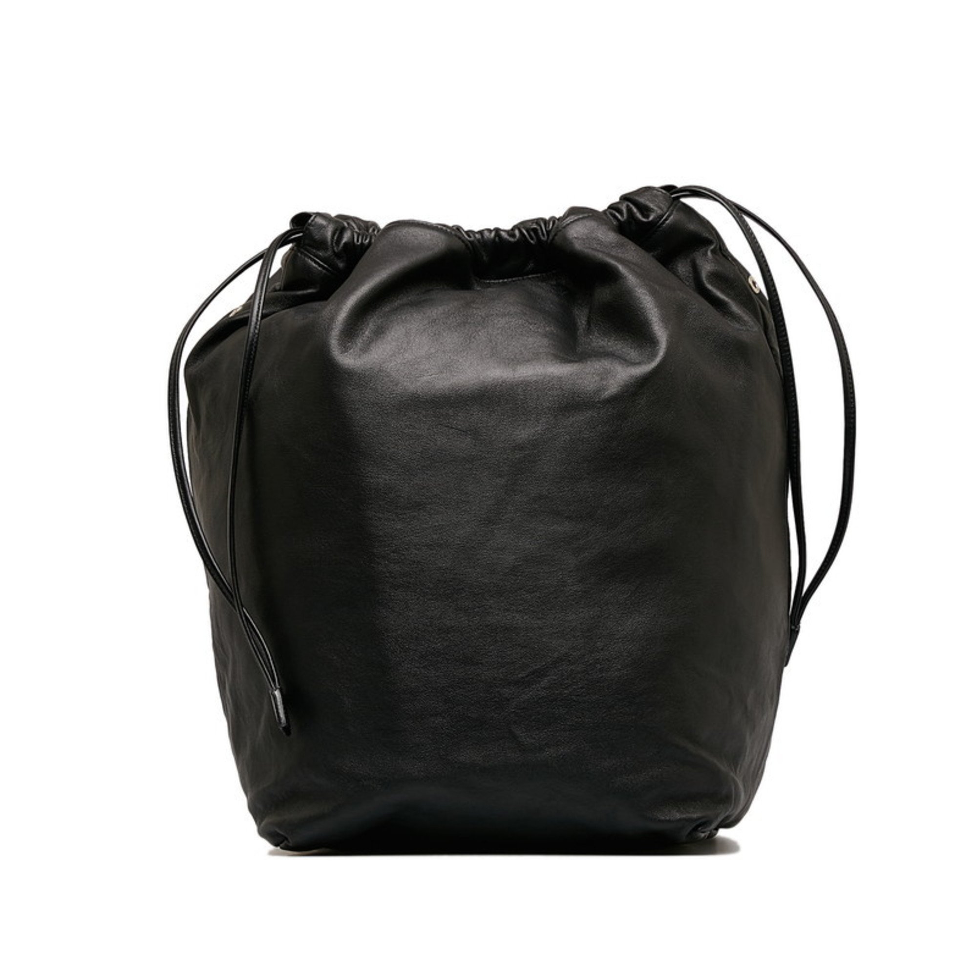 Saint Laurent Drawstring Handbag 551595 Black Leather Women's SAINT LAURENT