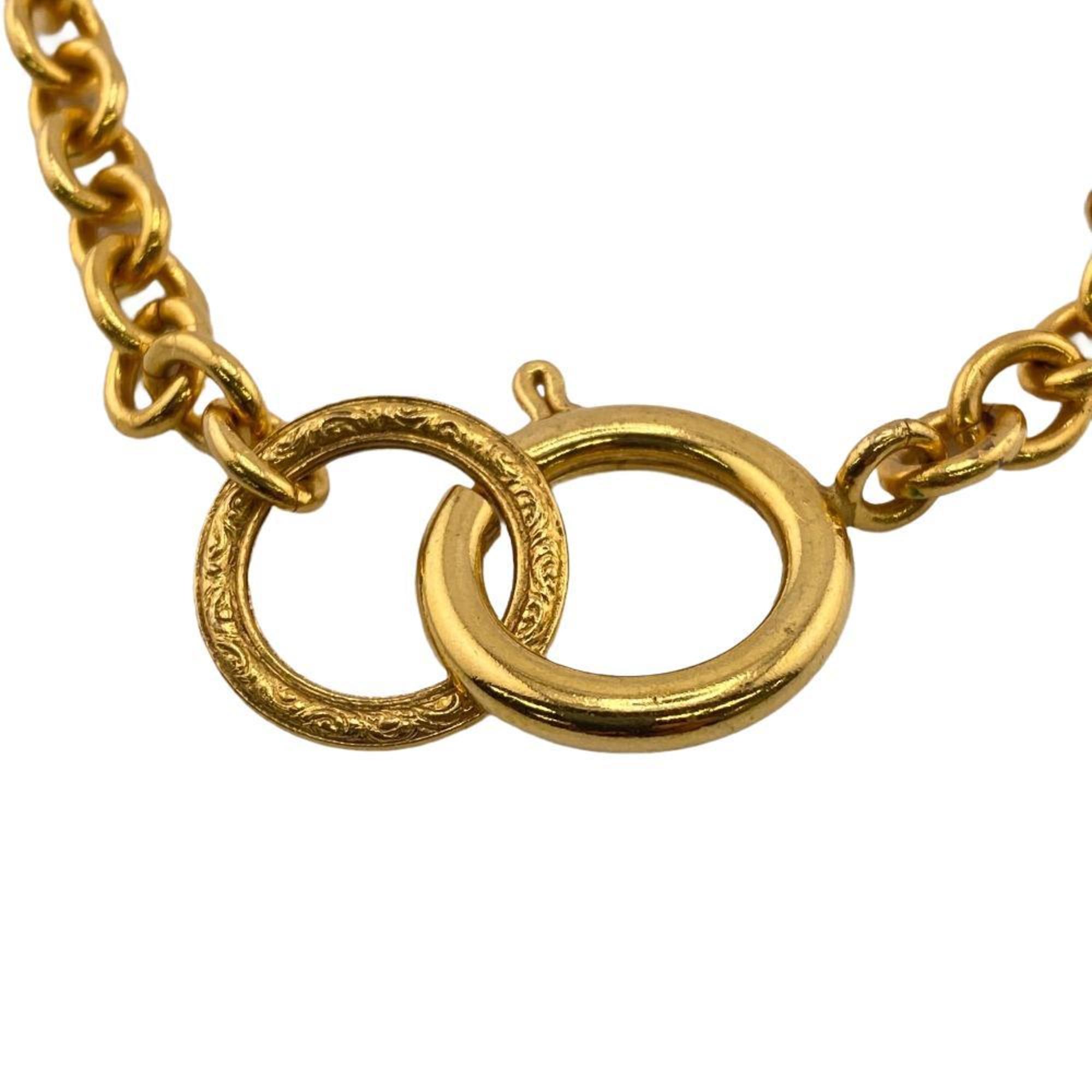 CHANEL Matelasse Diamond Necklace Gold Women's Z0004959