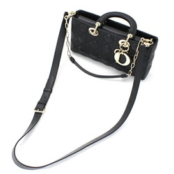 Christian Dior Lady D-Joy Handbag Cannage Black Lambskin Leather Ladies M0540ONGE_M900 KM2763