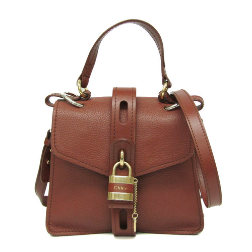 Chloé Aby Women's Leather Handbag,Shoulder Bag Red Brown