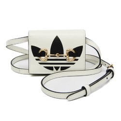 Gucci GUCCI X Adidas With Hose Bit 702248 Women's Leather Chain/Shoulder Wallet Black,White