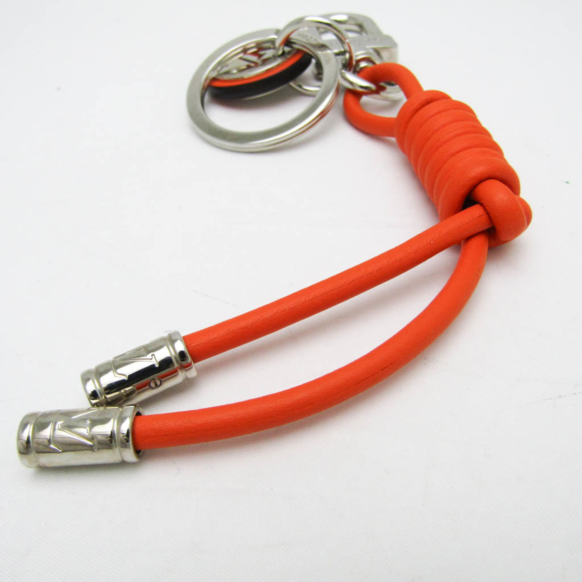 Louis Vuitton Leather-rope-key-holder M62731 Keyring (Orange,Silver)