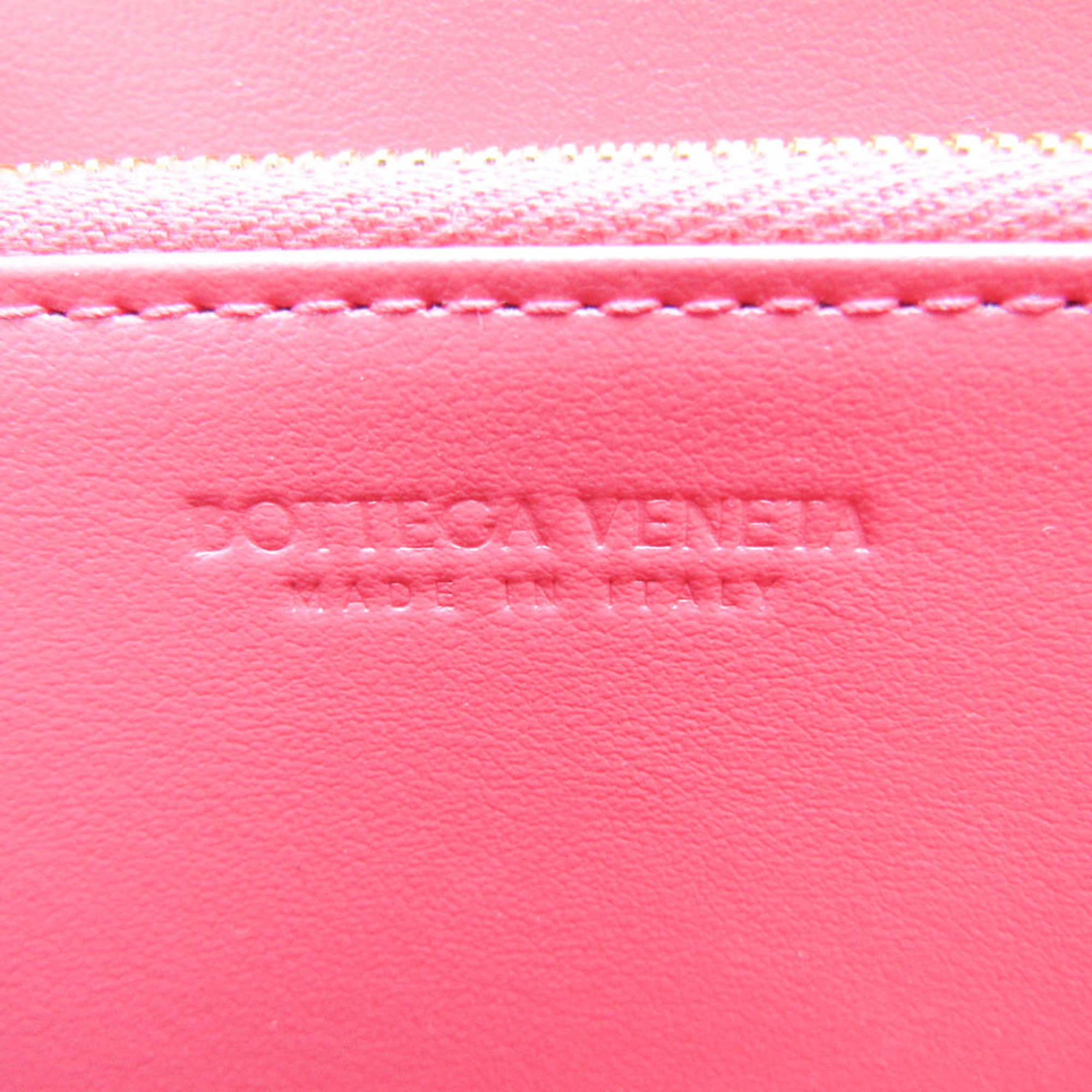 Bottega Veneta Intrecciato Women's Leather Long Wallet (bi-fold) Pink