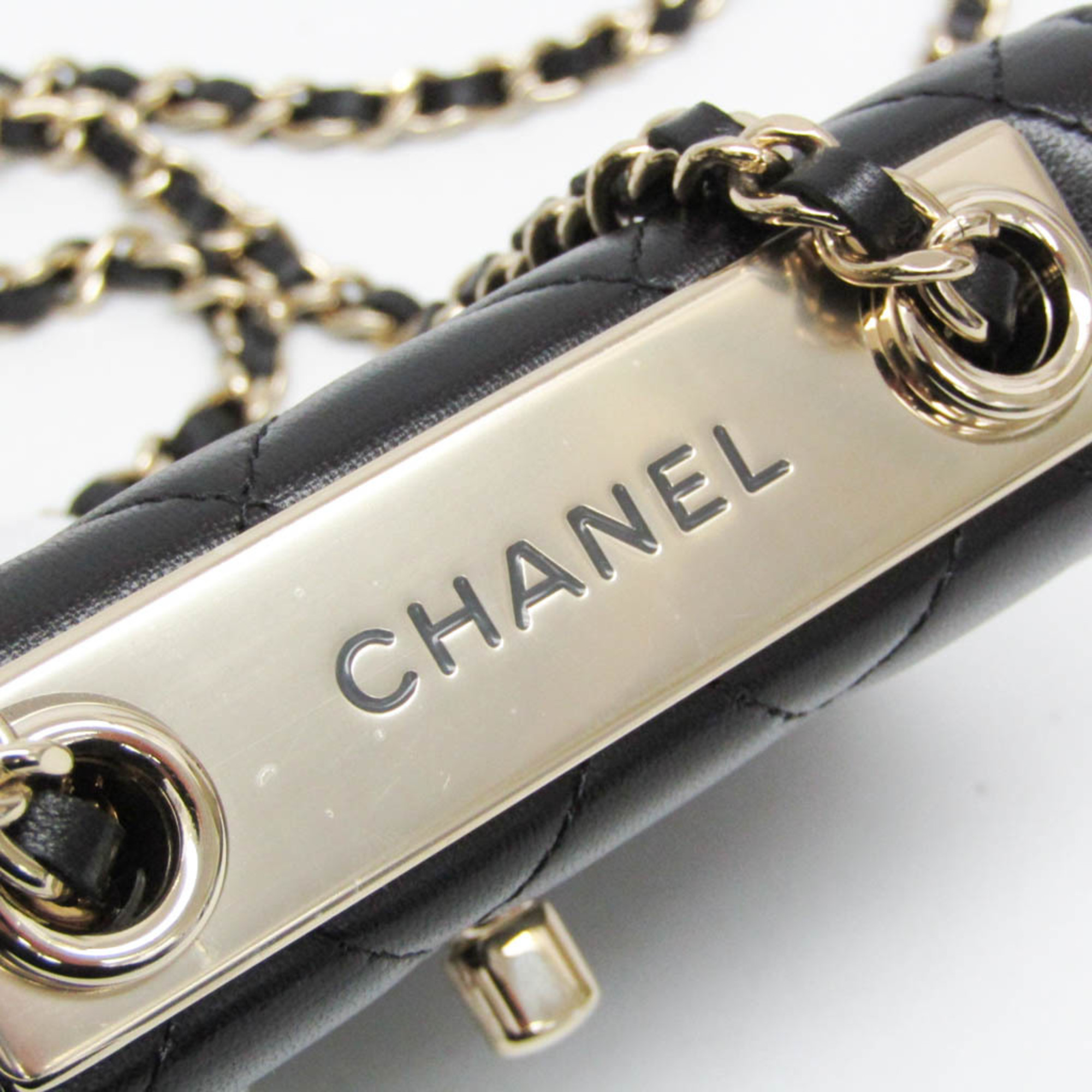 Chanel Matelasse Chain Shoulder Mini Bag Women's Leather Shoulder Bag Black