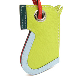 Hermes Epsom Leather Handbag Charm Lime,Multi-color Camaille horse key ring