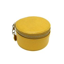 Chanel Jewelry Case Yellow Caviar Leather
