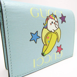 Gucci Bananya 701009 Women's Leather Wallet (bi-fold) Blue,Multi-color