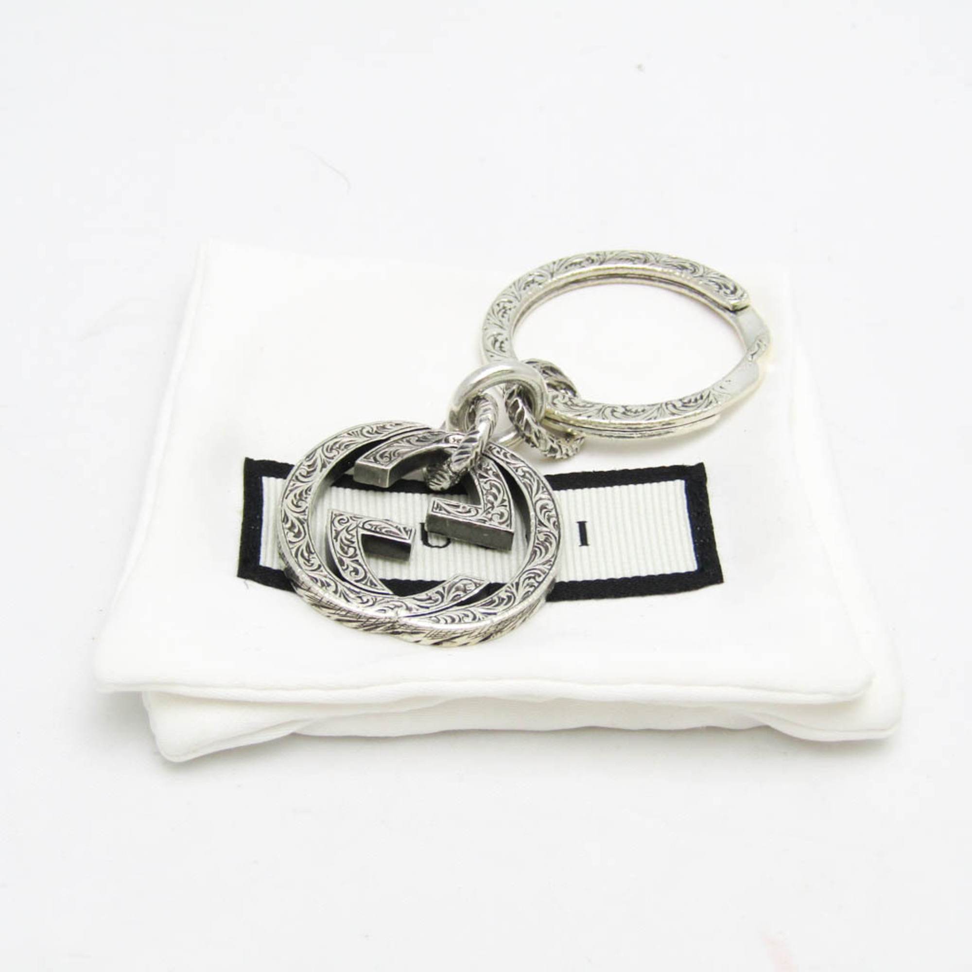 Gucci Interlocking G 455308 Keyring (Silver)