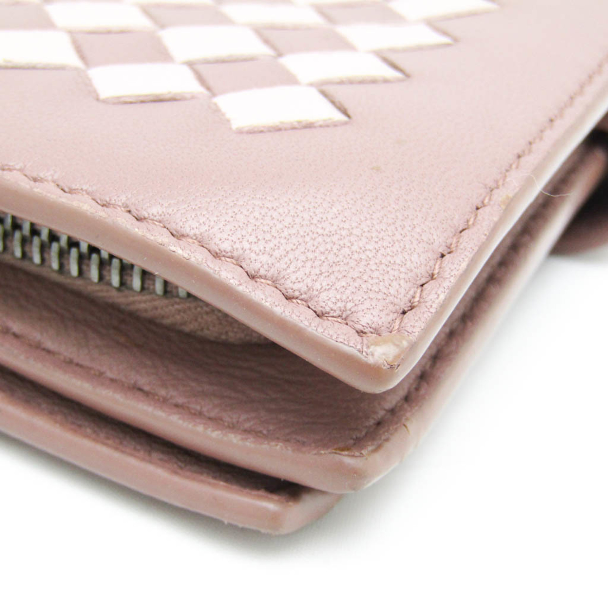 Bottega Veneta Intrecciato Women's Leather Middle Wallet (bi-fold) Dusty Pink