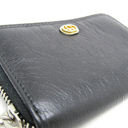 Gucci Interlocking G Coin Case 581530 Leather Card Case Black